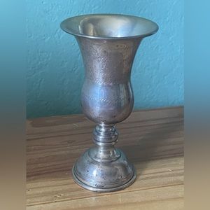 Vintage Antique Judaica David Star Sterling Silver Goblet Shot Kiddish Cup 4.75”